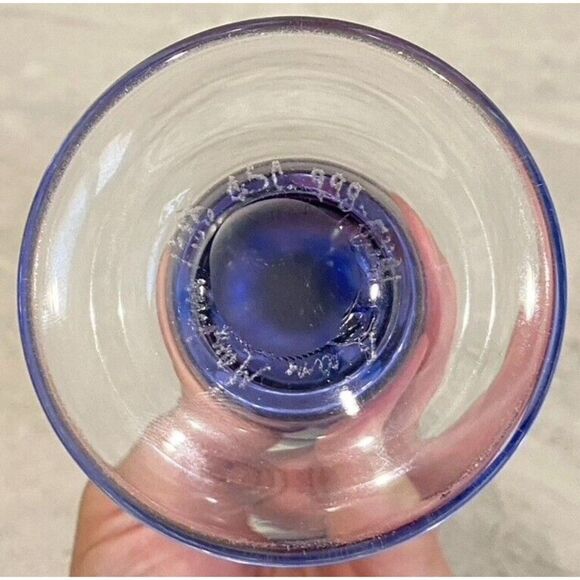 Brian Maytum Blown Glass Torchiere Oil Lamp Purple Iridescent Signed Dated 1985 - Picture 2 of 8